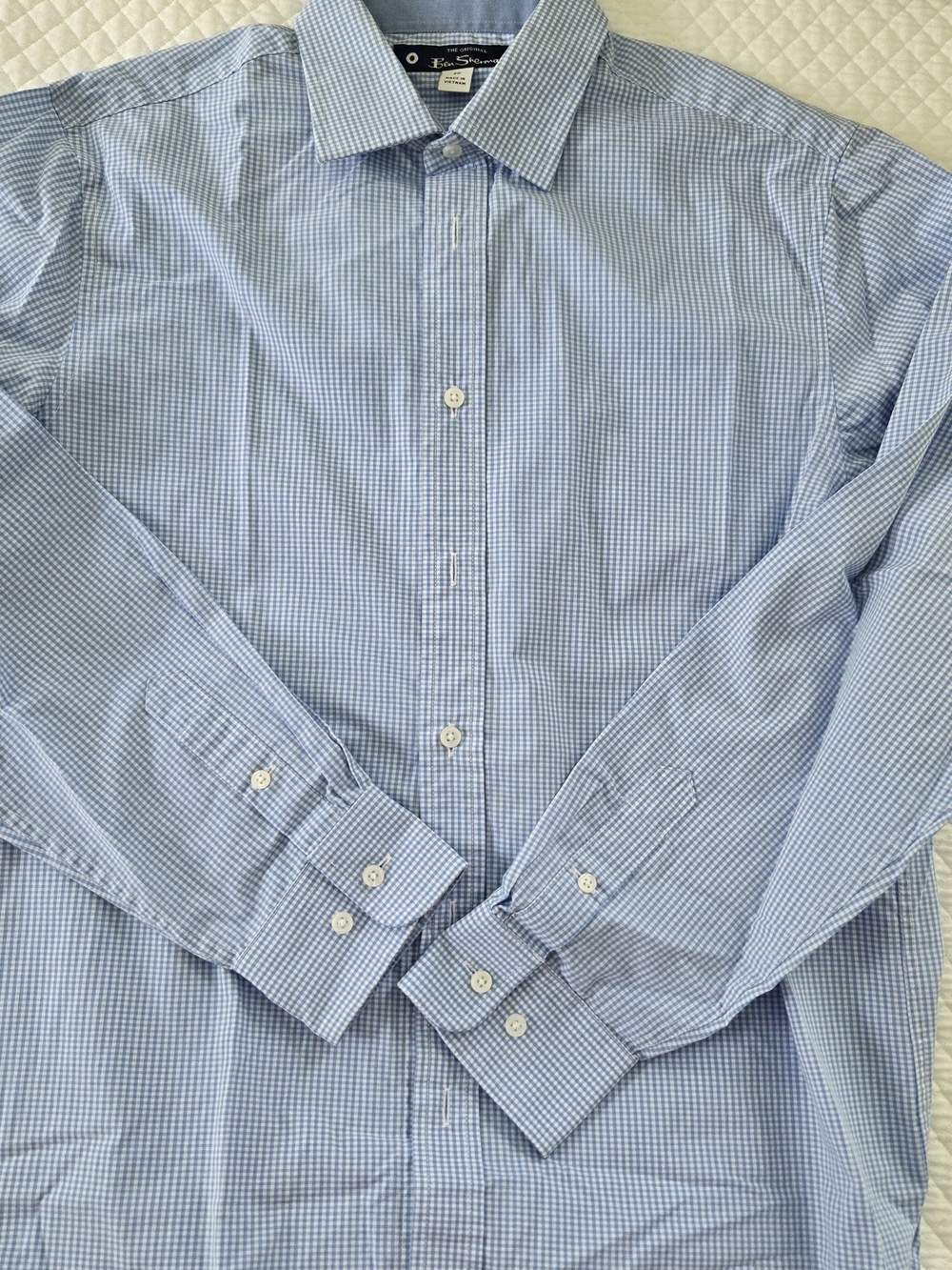 Boy's Size 20.  Light Blue Checked Dress Shirt